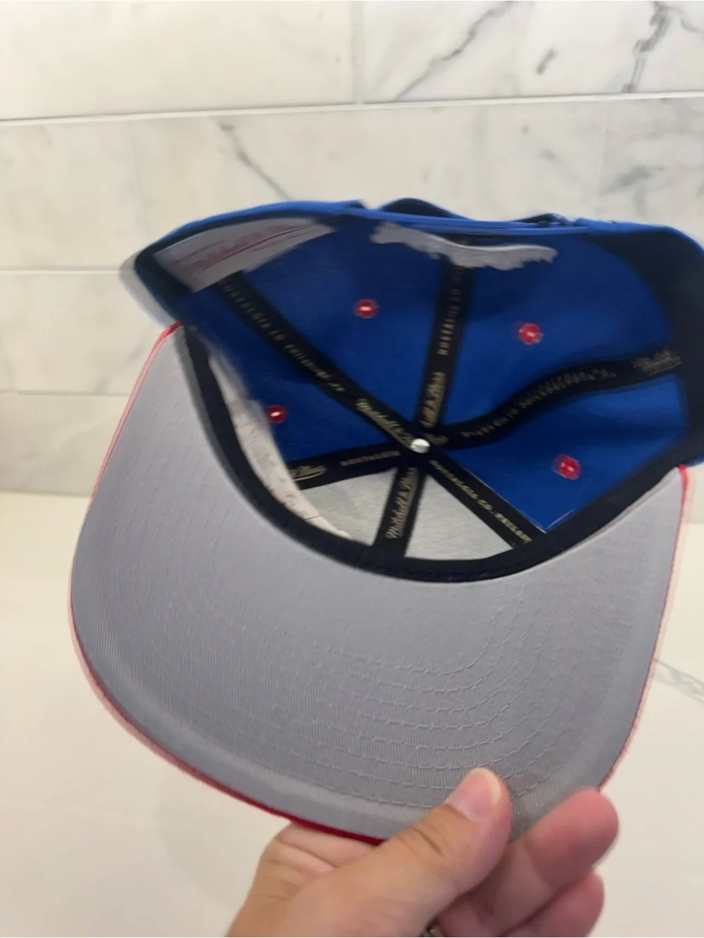 Mitchell & Ness Kids New York Rangers Blue and Red Snapback Hat